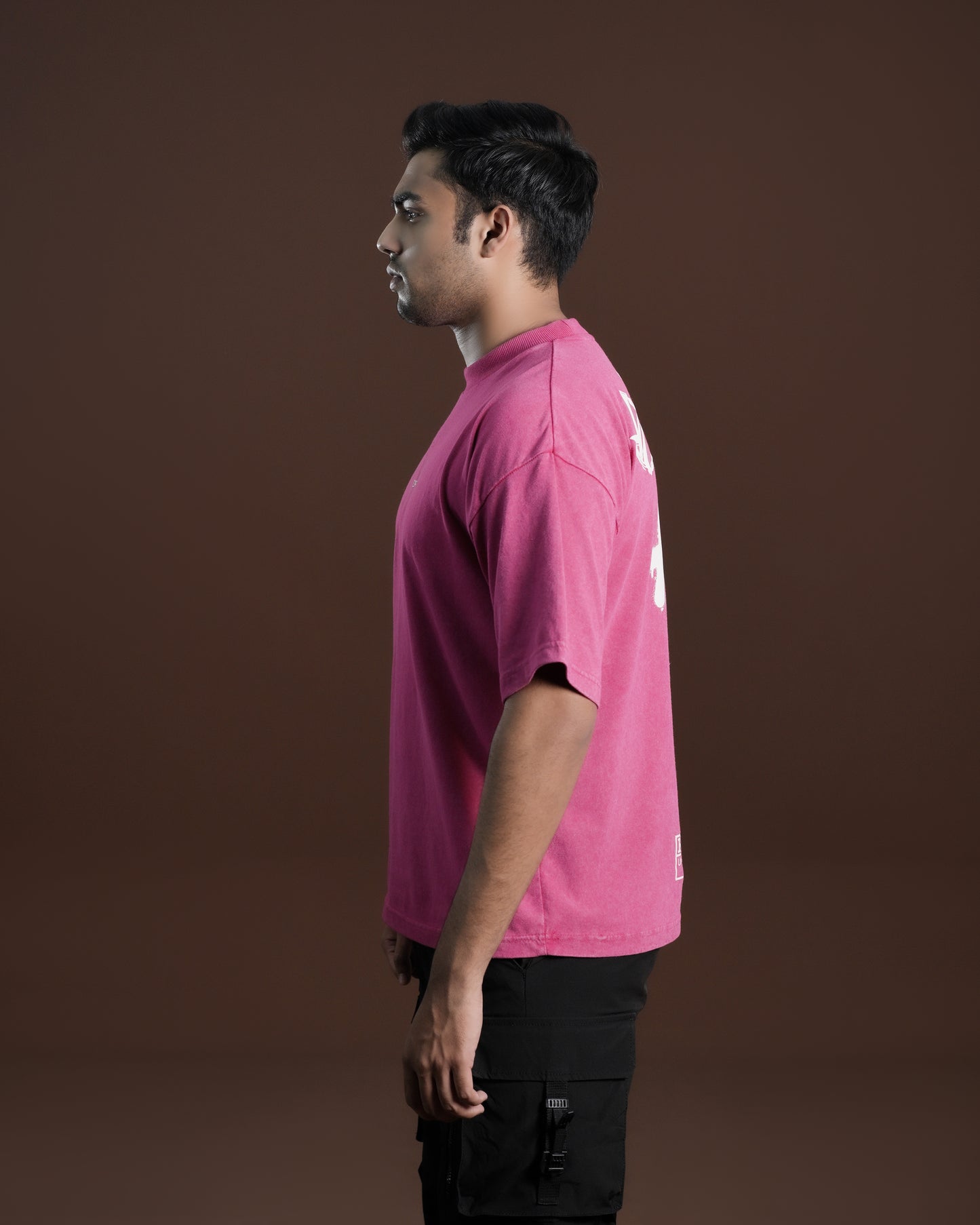 PINK ACID WASHED OVERSIZED TEE