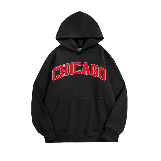 Chicago Black Oversized Hoodie