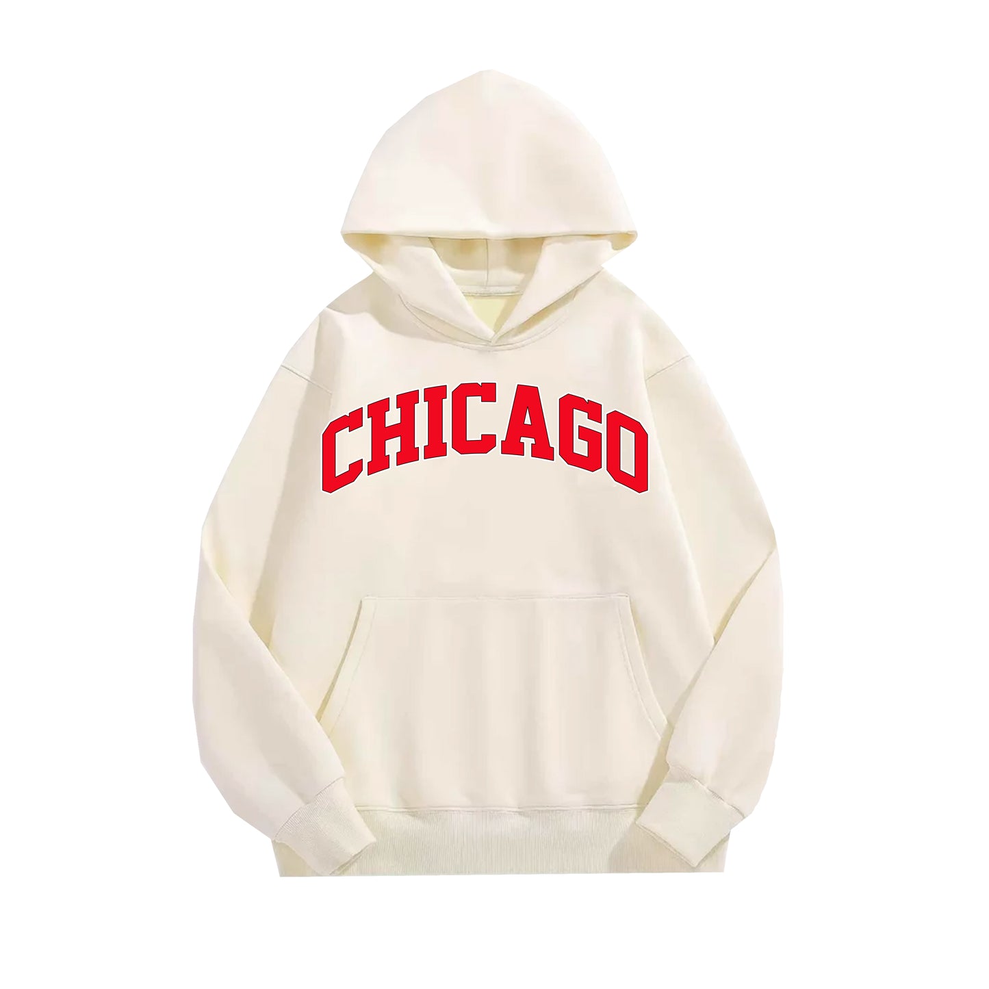 Chicago Oversized Cream White Hoodie